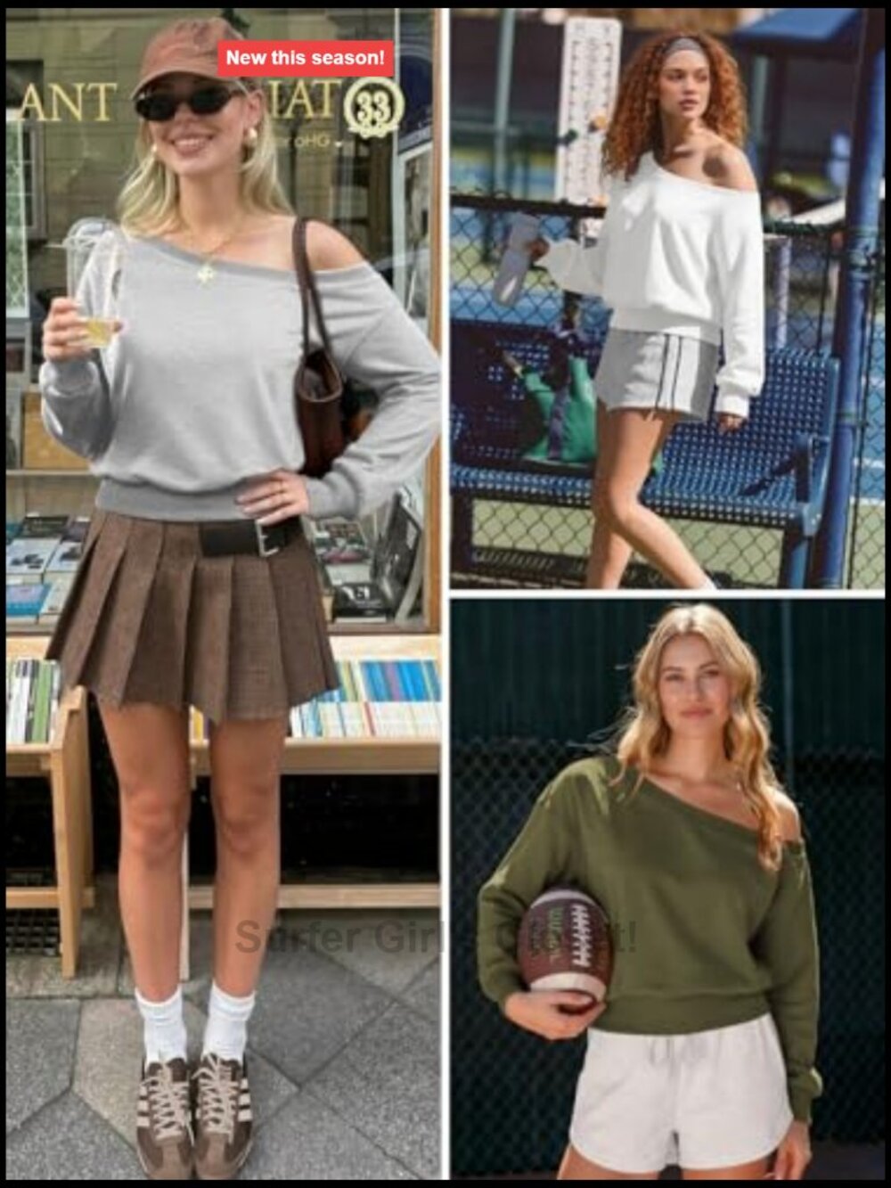 Off Shoulder Sweatshirt Crop Top Long Sleeve Y2K Streetwear French Terry - Picture 4 of 6